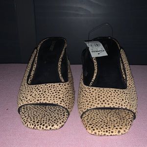 NWT Express Spotted Open Toes Mules